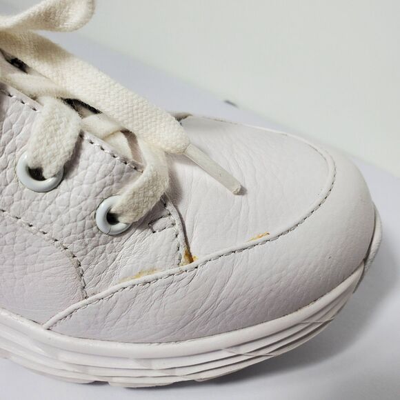 Nurse Mates Vigor Women’s Leather Nursing Shoes 6.5 White Zip Lace-Up Comfort - Picture 7 of 10